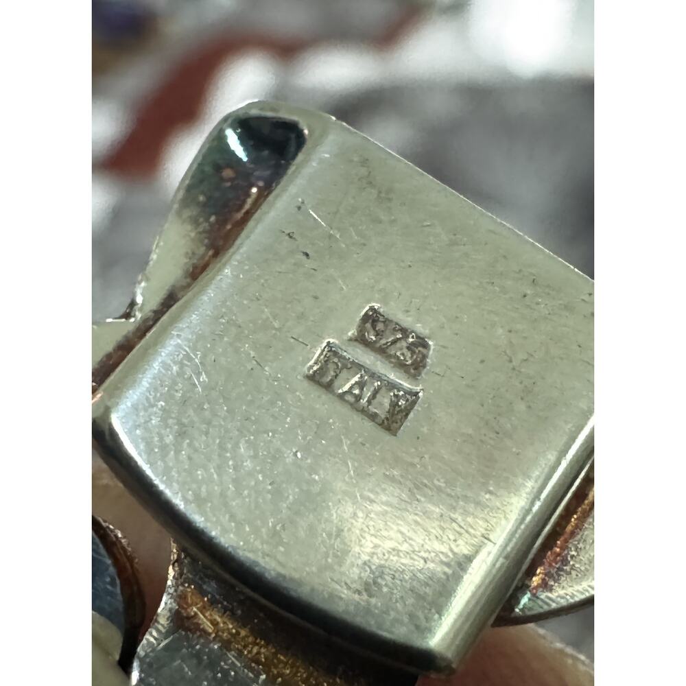 Vintage Milor Italy 925 Sterling Silver Fan Scroll Link Bracelet 7.5” 22g - Picture 8 of 12